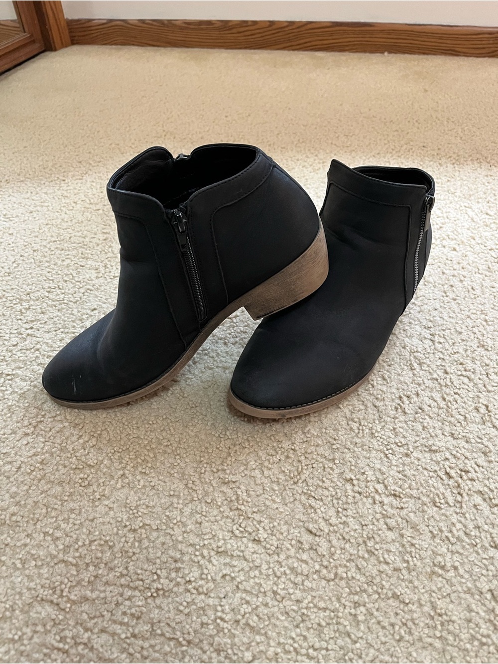 Maurice’s Faux Leather Black Side Zip Ankle Boots - Women's Size 11